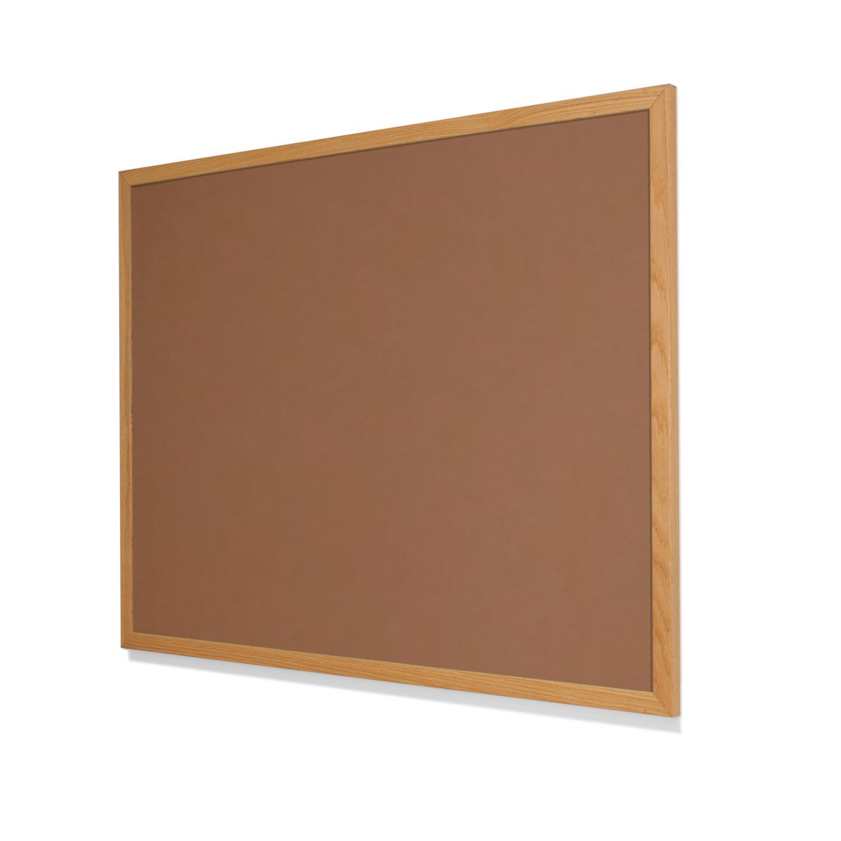 2166 Nutmeg Spice Colored Cork Forbo Bulletin Board with Narrow Red Oak Frame